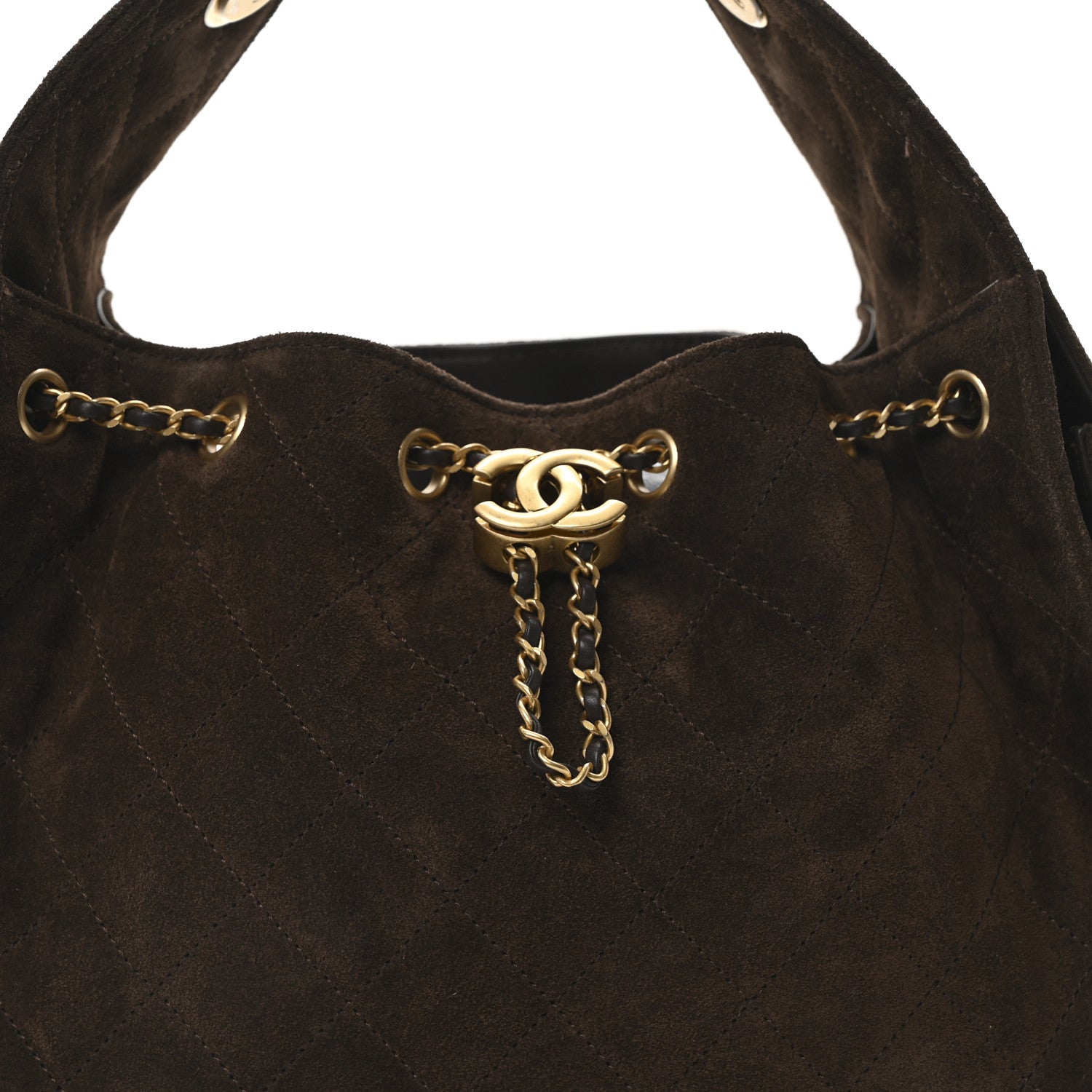 Chanel Suede Quilted Small Chanel 25 Handbag Dark Brown 8 of 11