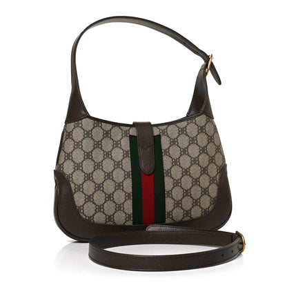 Gucci X BALENCIAGA BB Supreme Monogram Calfskin Web Small Jackie 1961 Hobo Beige Ebony 2 of 11