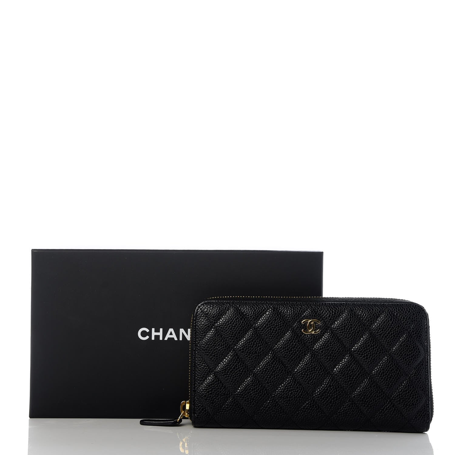 Chanel Caviar Quilted Large Gusset Zip Around Wallet Black 9 of 9