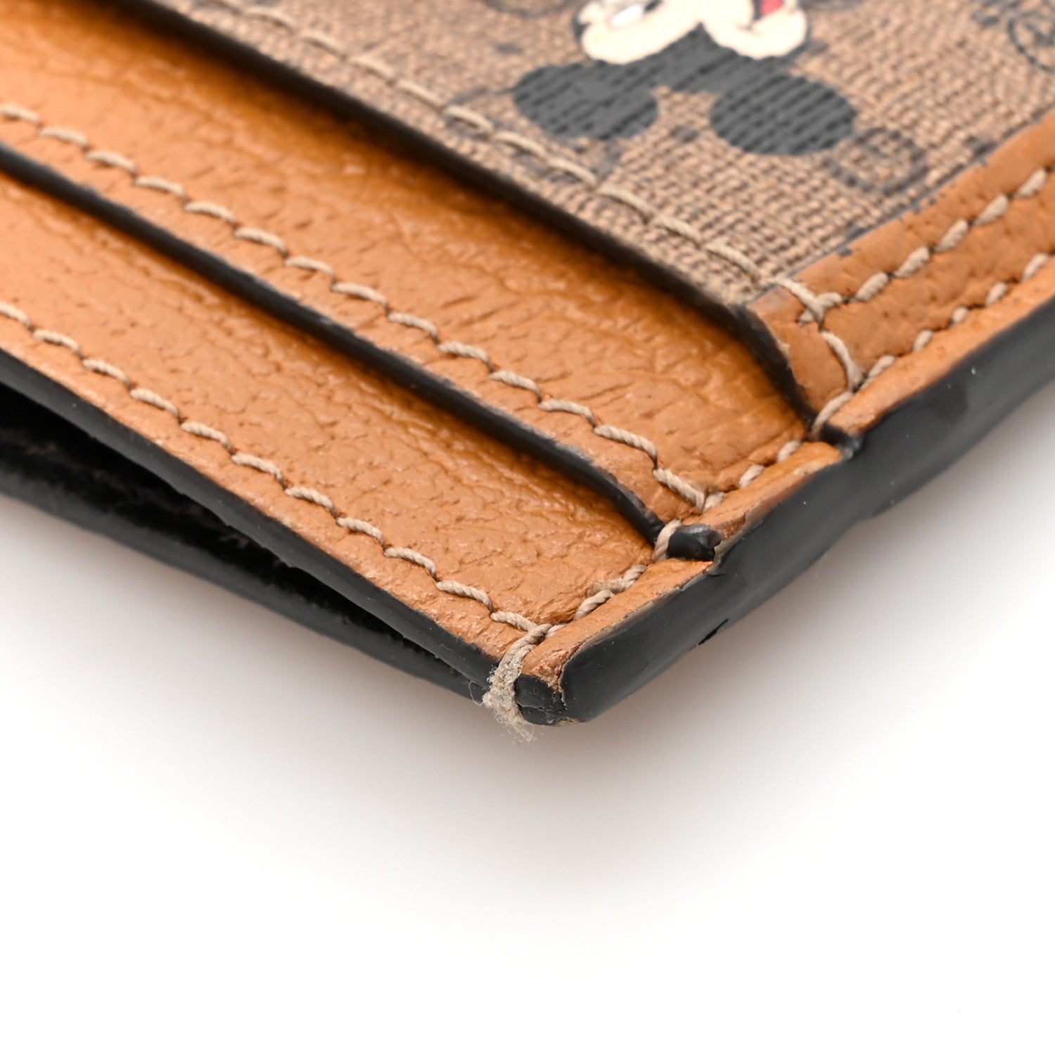 Gucci X DISNEY Mini Vintage GG Supreme Monogram Mickey Mouse Card Holder Beige Vintage Sun Oil 8 of 11