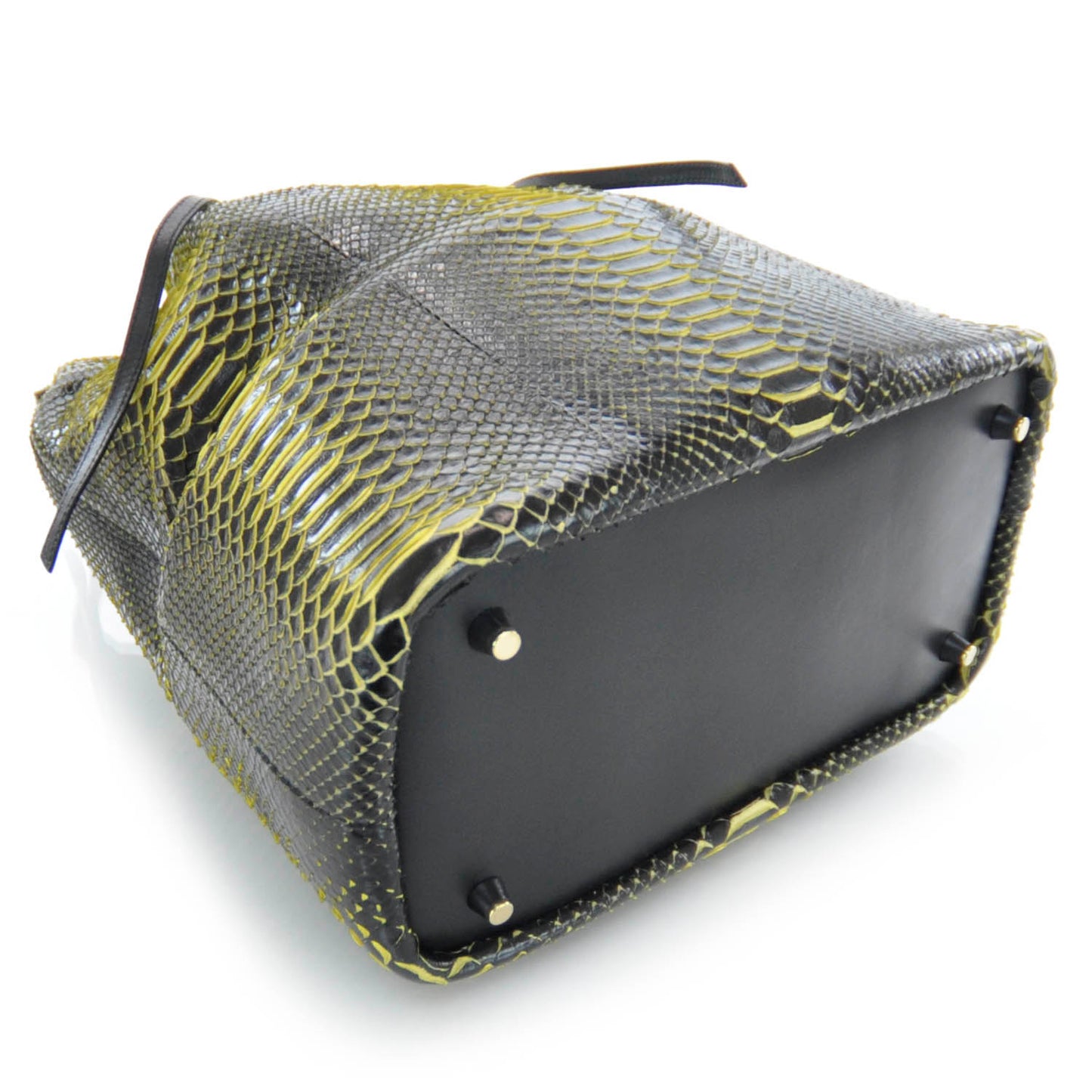 Python Large Seau Drawstring Tote Black Yellow