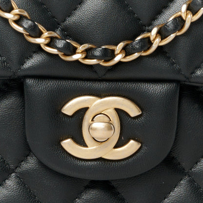 Chanel Lambskin Quilted Metal Mini Top Handle Rectangular Flap Black 9 of 12