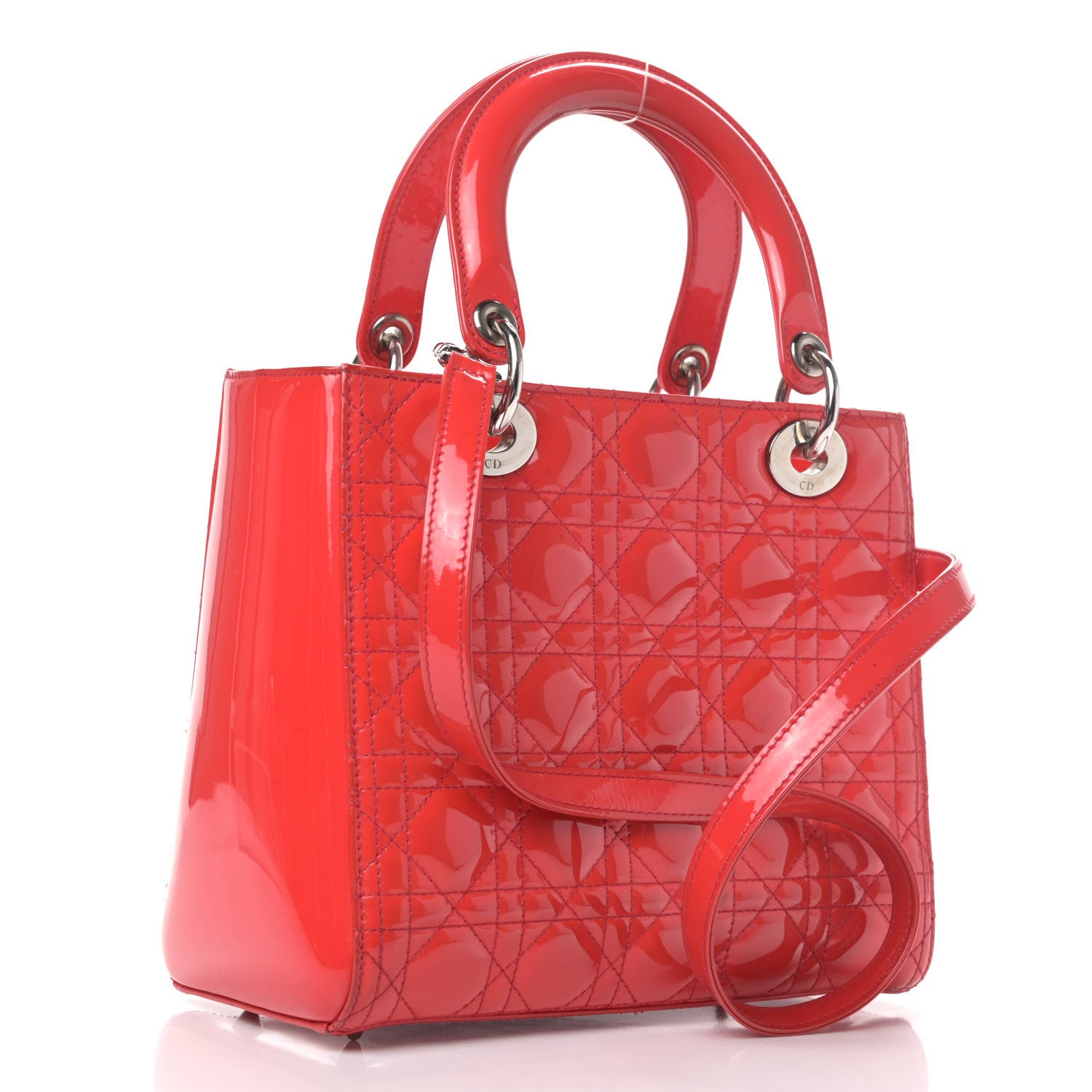 Christian Dior Patent Cannage Medium Lady Dior Red 2 of 5