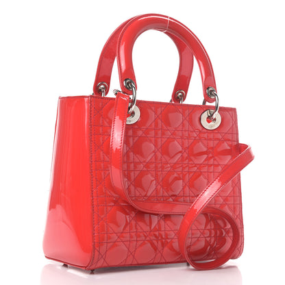 Christian Dior Patent Cannage Medium Lady Dior Red 2 of 5