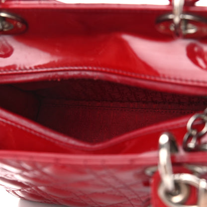 Christian Dior Patent Cannage Medium Lady Dior Red 5 of 11