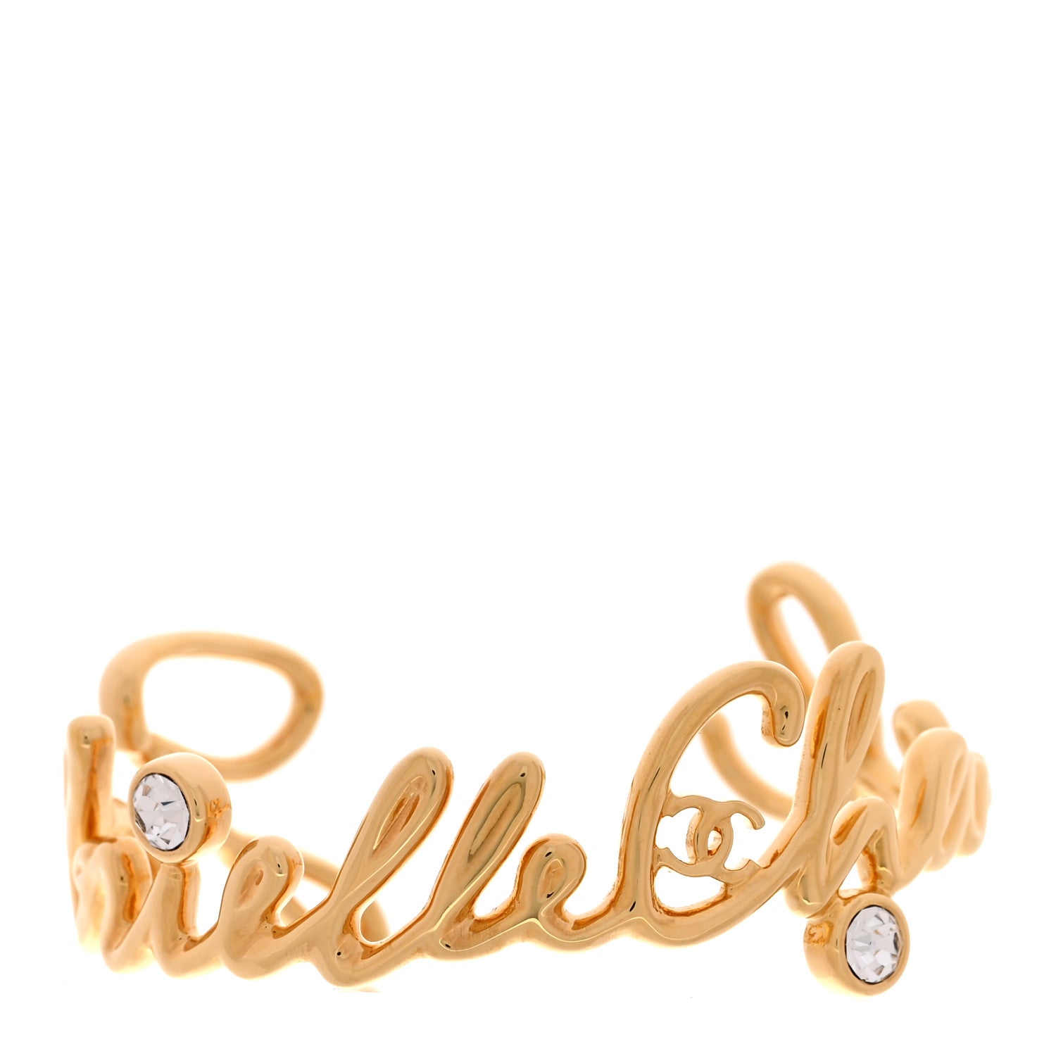 Chanel Metal Crystal Gabrielle Chanel Bracelet S Gold 1 of 6