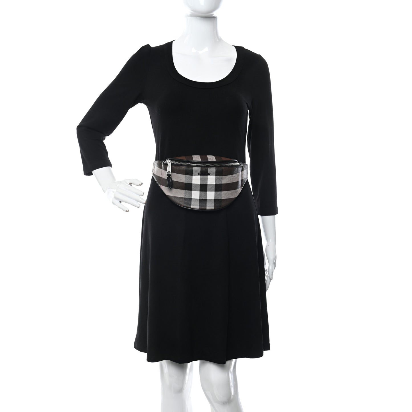 E-canvas Check Bum Bag Dark Birch Brown