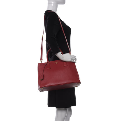 Prada Saffiano Lux Medium Tote Fuoco 2 of 10