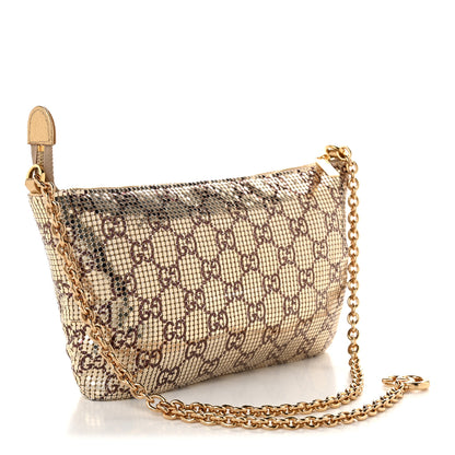 Gucci Metallic Mesh GG Evening Bag Gold Brown 3 of 11