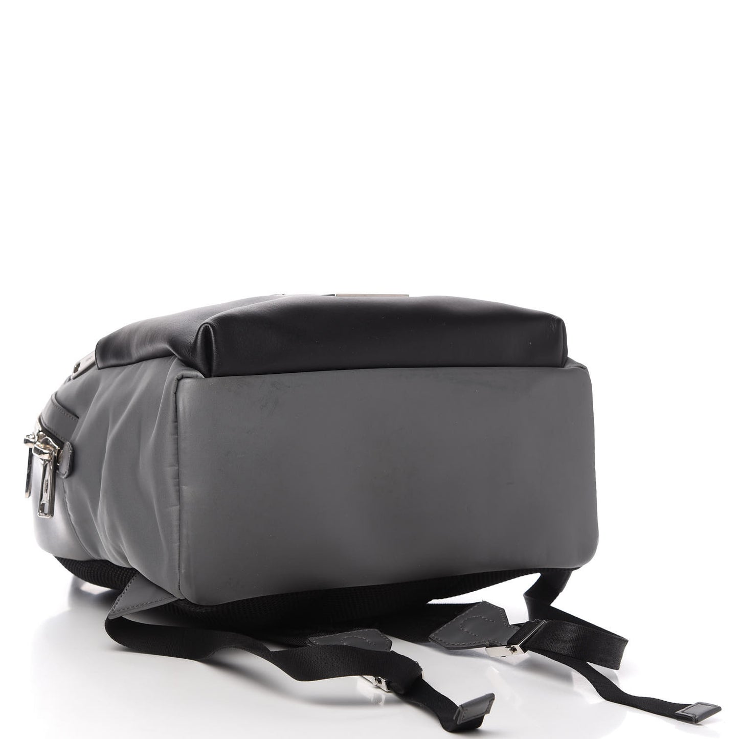 Nylon Calfskin Faces No Words Emoticon Backpack Grey Black