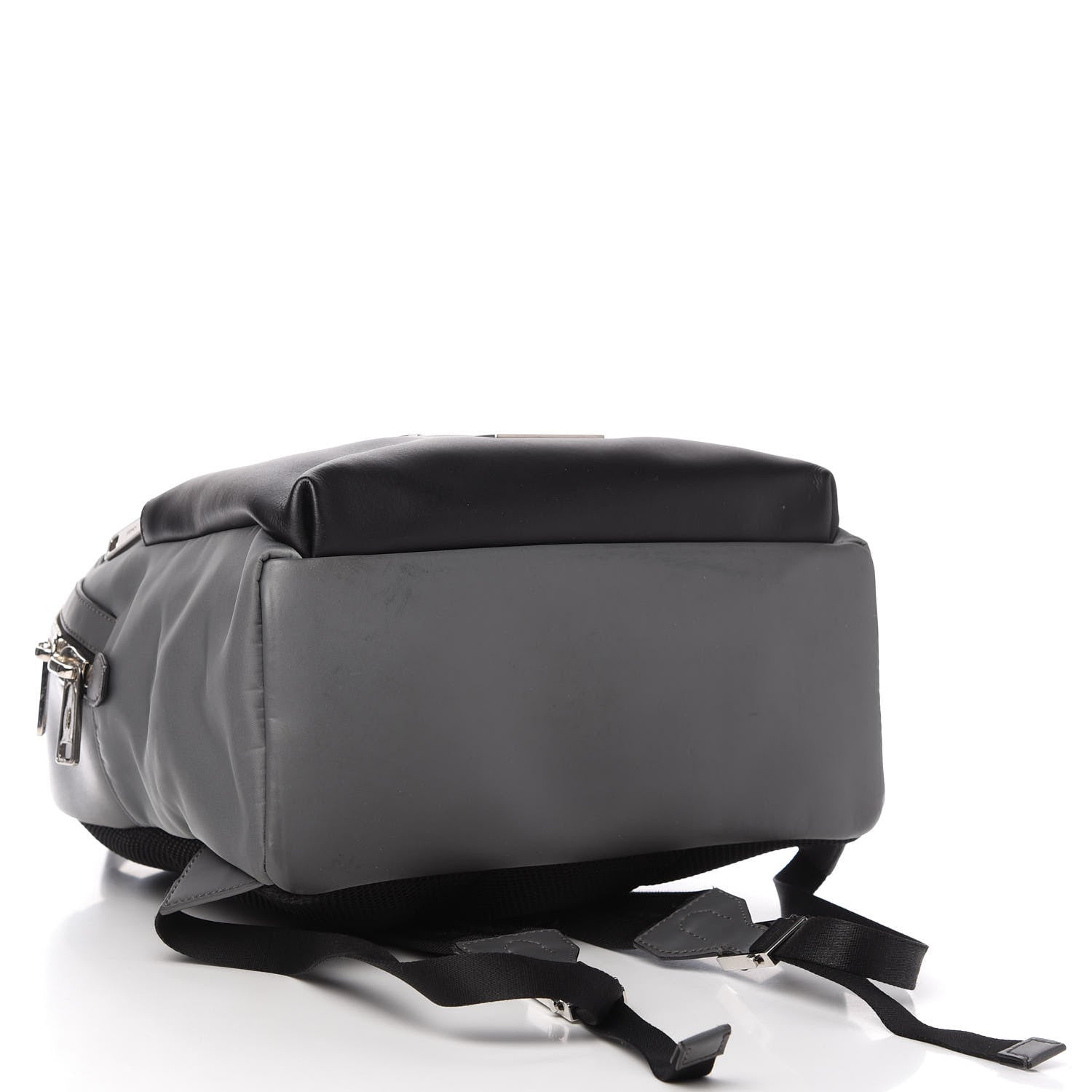 Fendi Nylon Calfskin Faces No Words Emoticon Backpack Grey Black 4 of 10