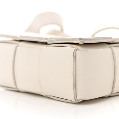 Bottega Veneta Lambskin Maxi Intrecciato Extra Mini Cassette Crossbody Bag White 9 of 10