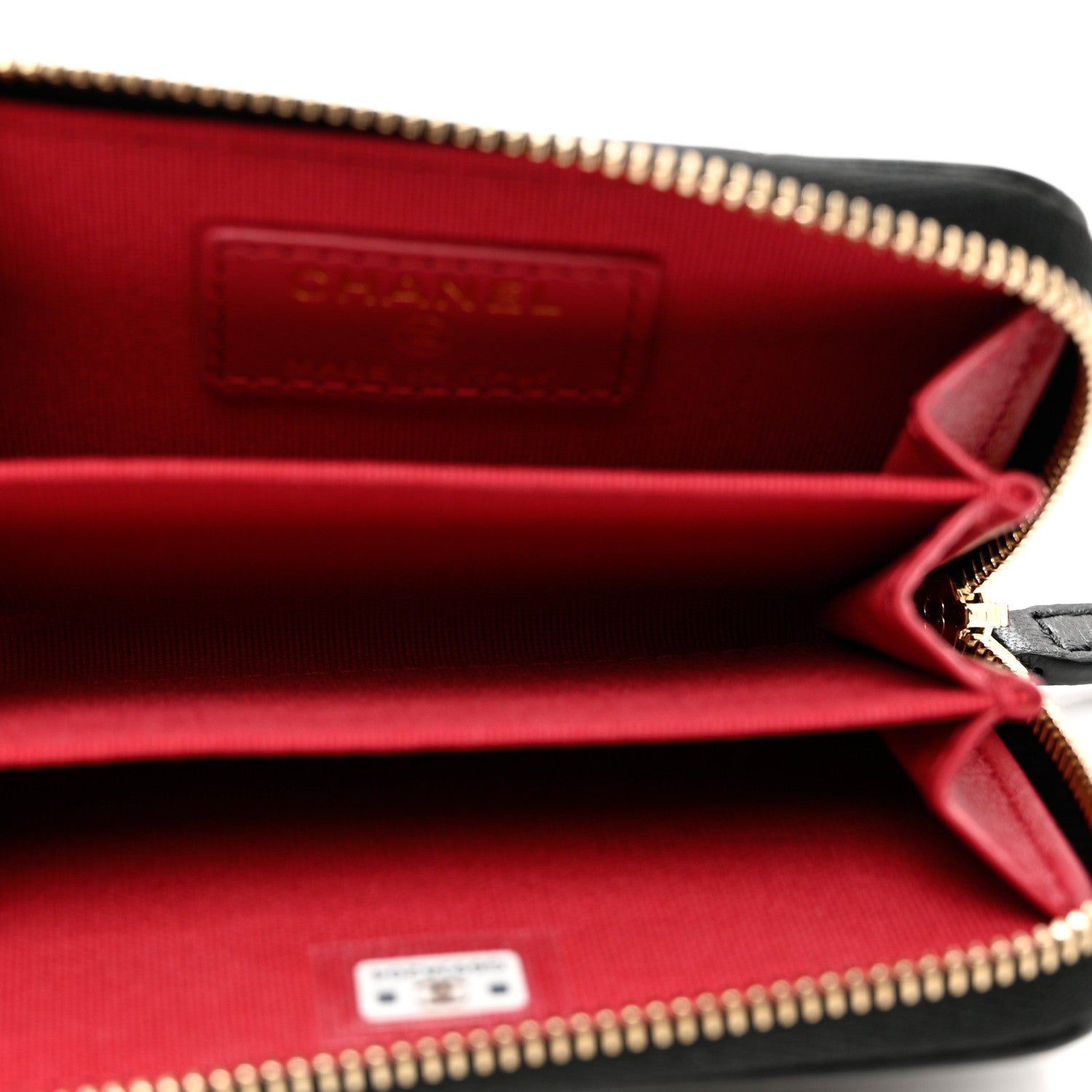 Chanel Lambskin Quilted Chanel 19 Zip Around Coin Purse Wallet Black 5 of 7