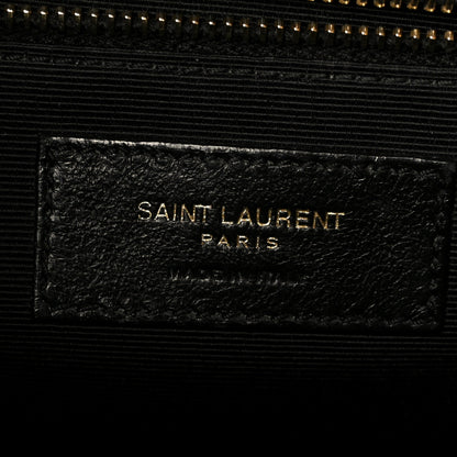 Saint Laurent Grain De Poudre Textured Mixed Matelasse Large Triquilt Monogram Satchel Black 7 of 11