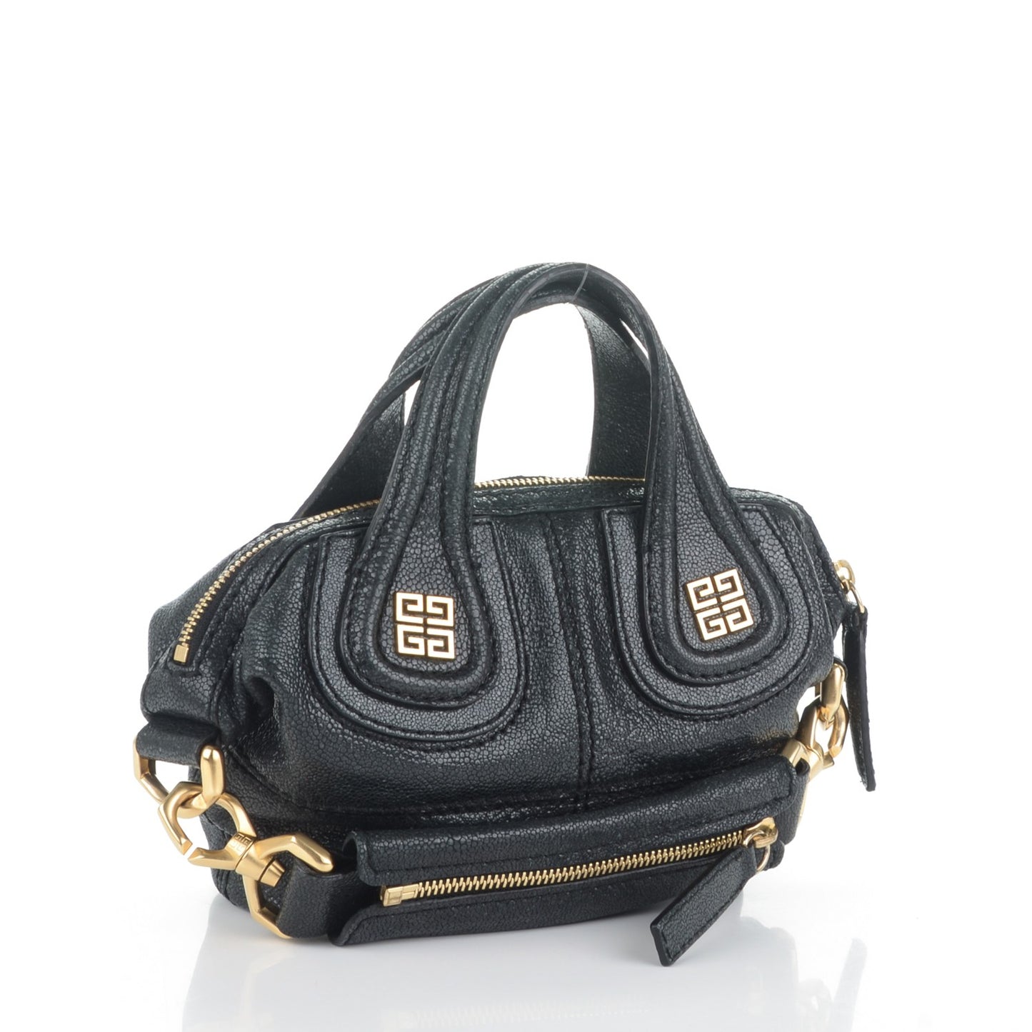 Calfskin Stingray Embossed Micro Nightingale Black