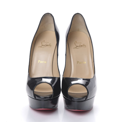 Christian Louboutin Patent Lady Peep 150 Pumps 38 Black 4 of 9