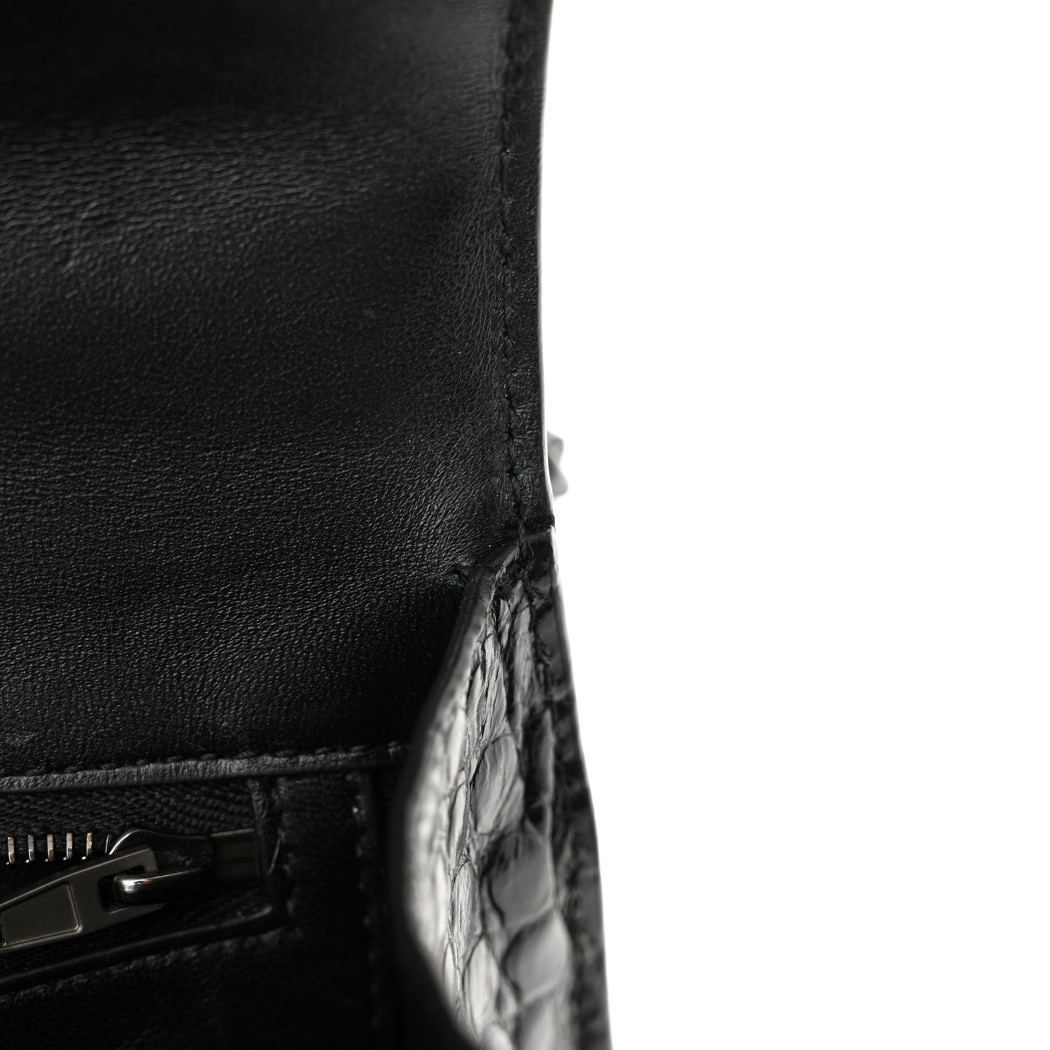 Balenciaga Shiny Calfskin Monochrome Crocodile Embossed Small Hourglass Top Handle Bag Black 13 of 13