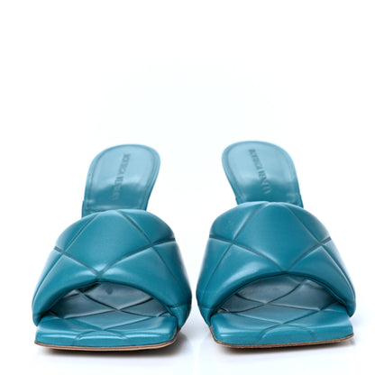 Bottega Veneta Nappa Quilted Rubber Lido Mule Sandals 39.5 Duck Green 2 of 7