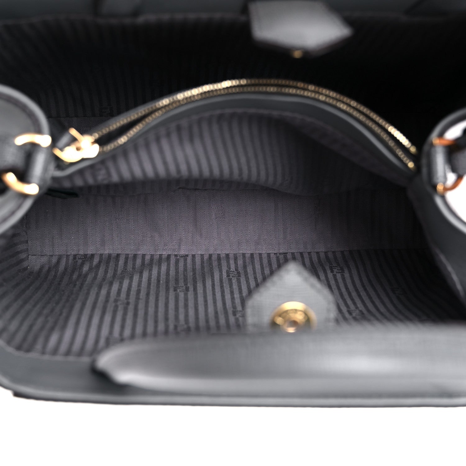 Fendi Vitello Elite Petite 2Jours Tote Grigio Grigio Chiaro 5 of 11