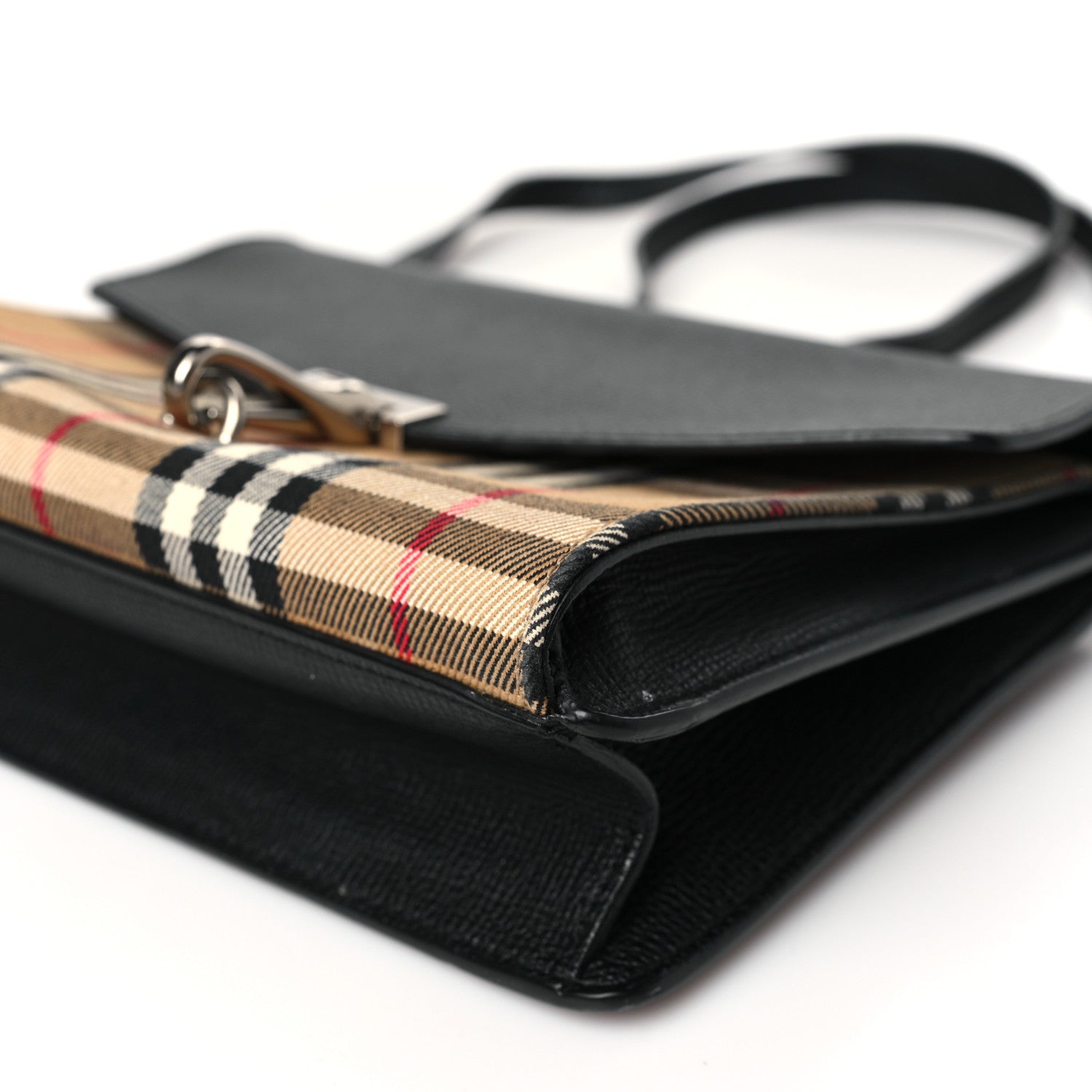 Burberry Derby Calfskin Vintage Check Small Macken Crossbody Bag Black 10 of 10