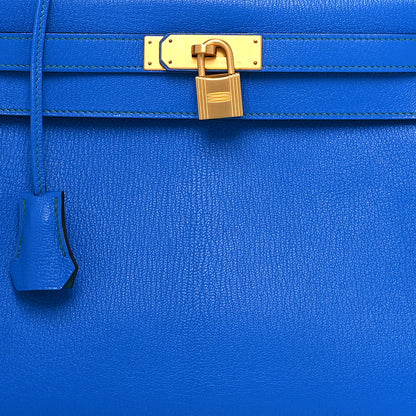 Hermes Chevre Mysore Horseshoe Kelly Retourne 28 Bleu Hydra Bleu Paon 7 of 10