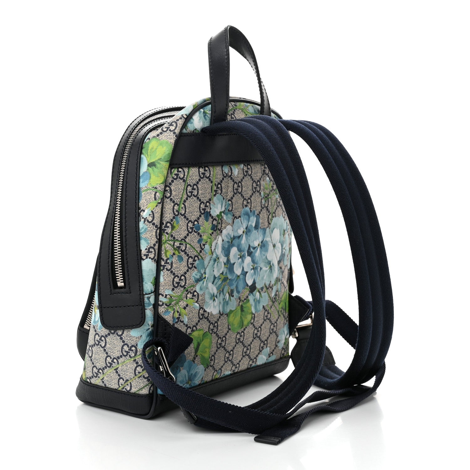 Gucci GG Supreme Monogram Blooms Small Day Backpack Blue 3 of 11