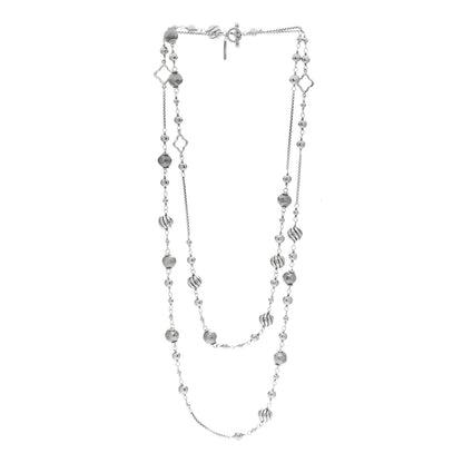 David Yurman Sterling Silver Quatrefoil Bead Chain Necklace 2 of 4