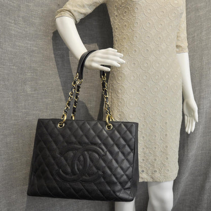 Chanel Caviar Quilted Grand Shopping Tote GST Black 2 of 10