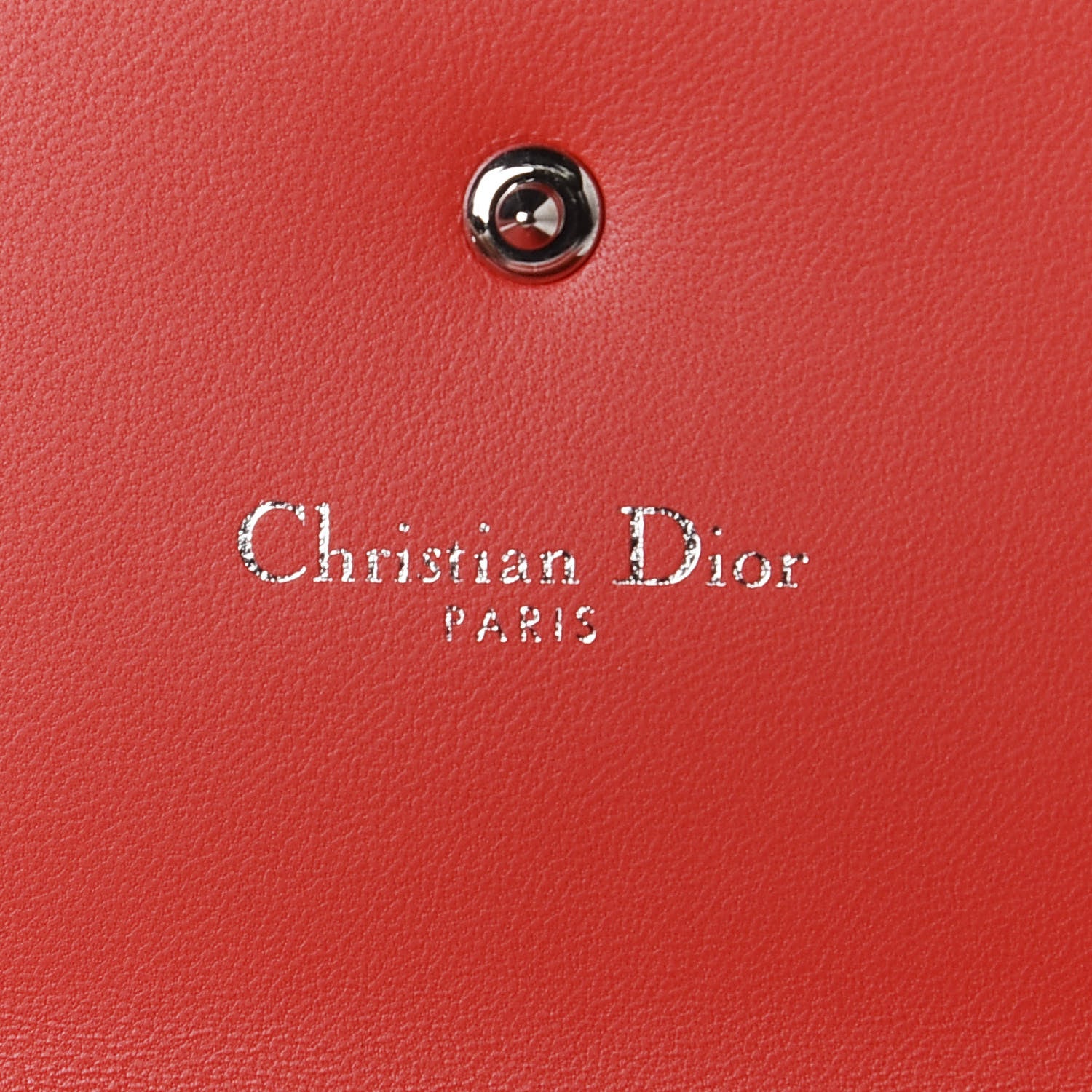 Christian Dior Grained Calfskin Cannage Diorama Elancee Wallet Inferno Red 9 of 11