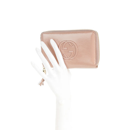 Gucci Patent Medium Soho Zip Around Wallet Dark Cipria 2 of 8
