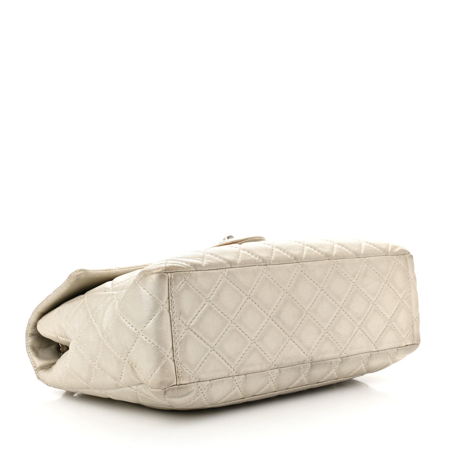 Chanel Metallic Lambskin Quilted Maxi Single Flap Silver 4 of 14