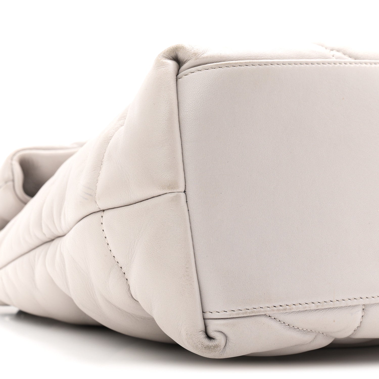 Saint Laurent Lambskin Quilted Medium Loulou Puffer Monogram Chain Satchel Granite 9 of 11