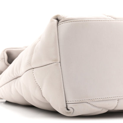Saint Laurent Lambskin Quilted Medium Loulou Puffer Monogram Chain Satchel Granite 9 of 11