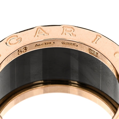 Bulgari 18K Rose Gold Black Ceramic B.Zero1 Four-Band Ring 53 6.25 6 of 7