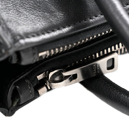 Prada Glace Calf Twin Pocket Tote Black 23 of 25