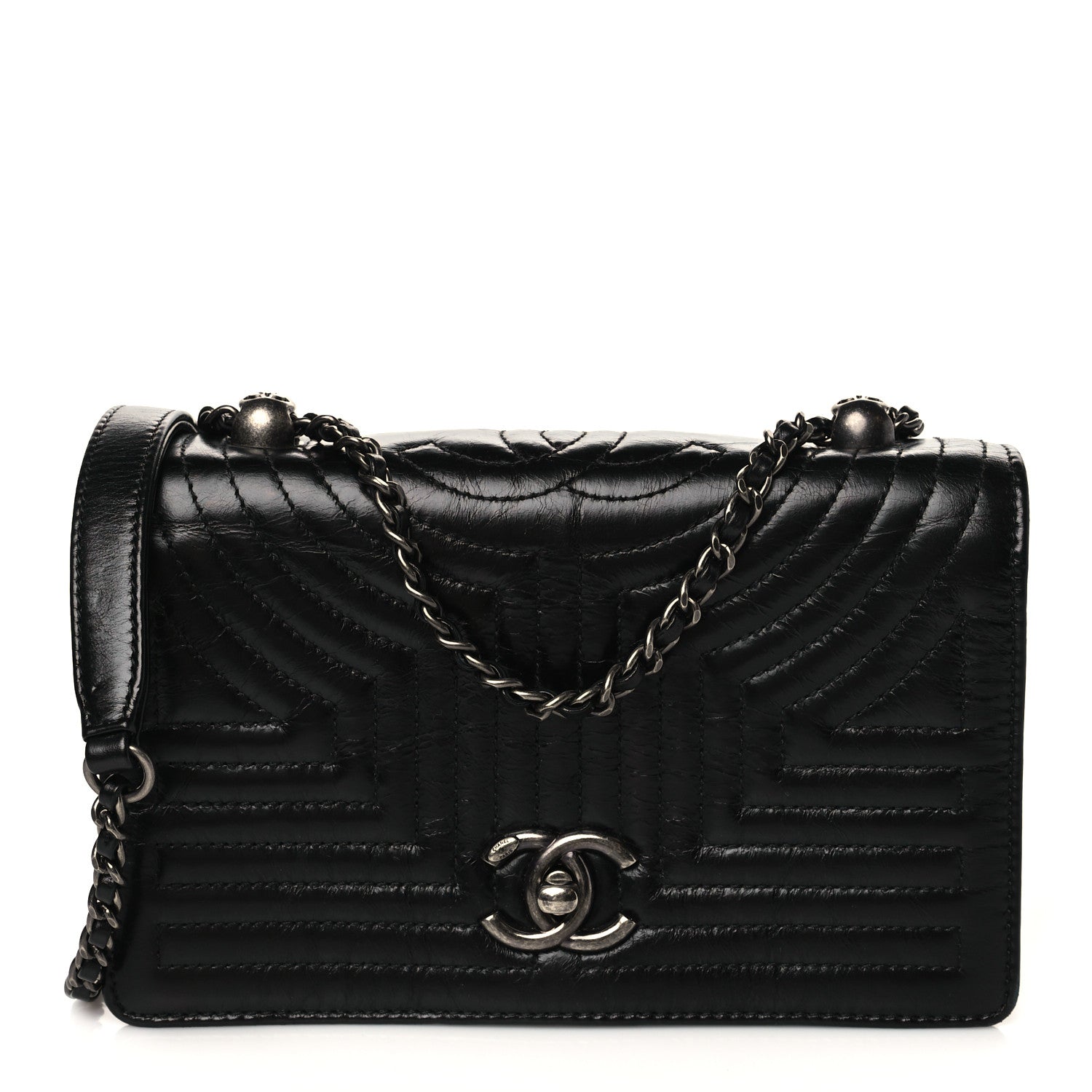 Chanel Glazed Calfskin Quilted Small Korean Garden Flap Black 1 of 10