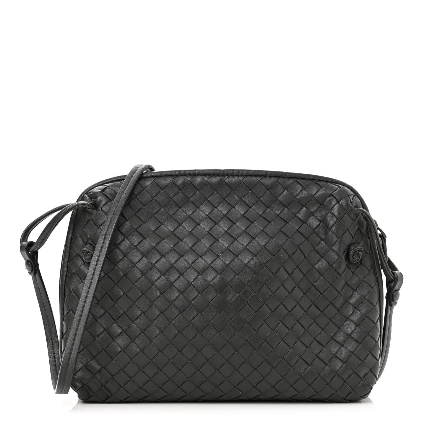 Nappa Intrecciato Pillow Crossbody Messenger Light Grey