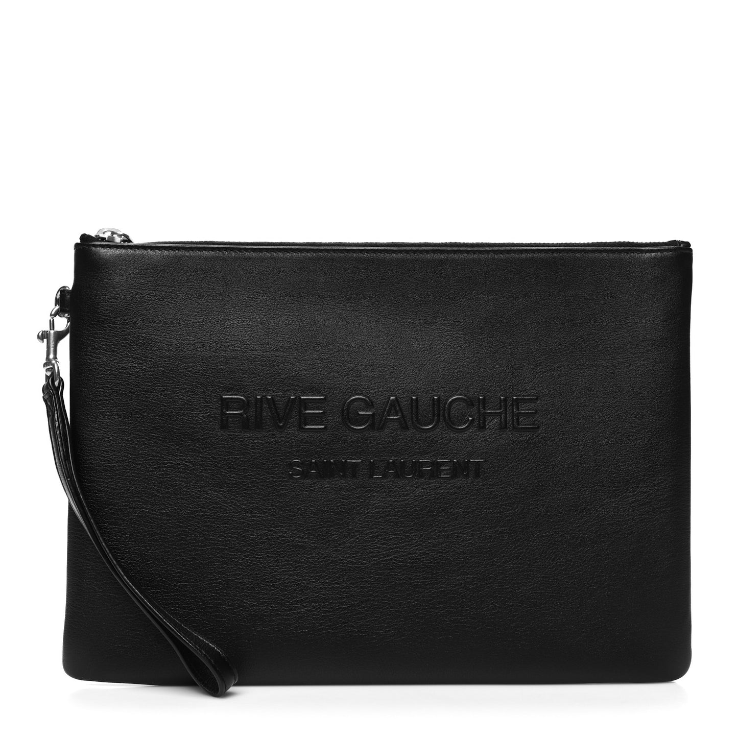 Vitello Rive Gauche Zipped Pouch Black