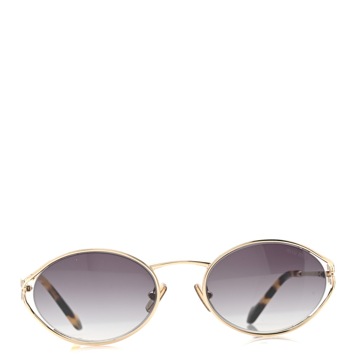 Miu Miu Metal Oval Sunglasses SMU52Y Black Silver 3 of 12