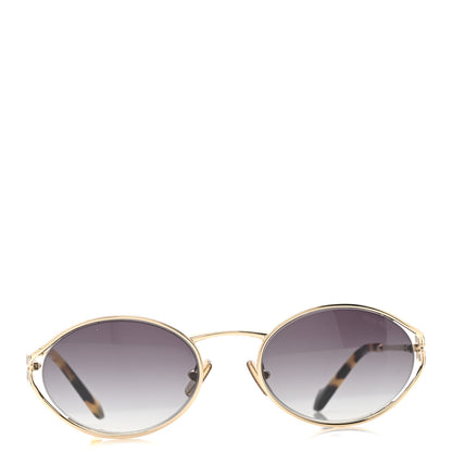 Miu Miu Metal Oval Sunglasses SMU52Y Black Silver 3 of 12