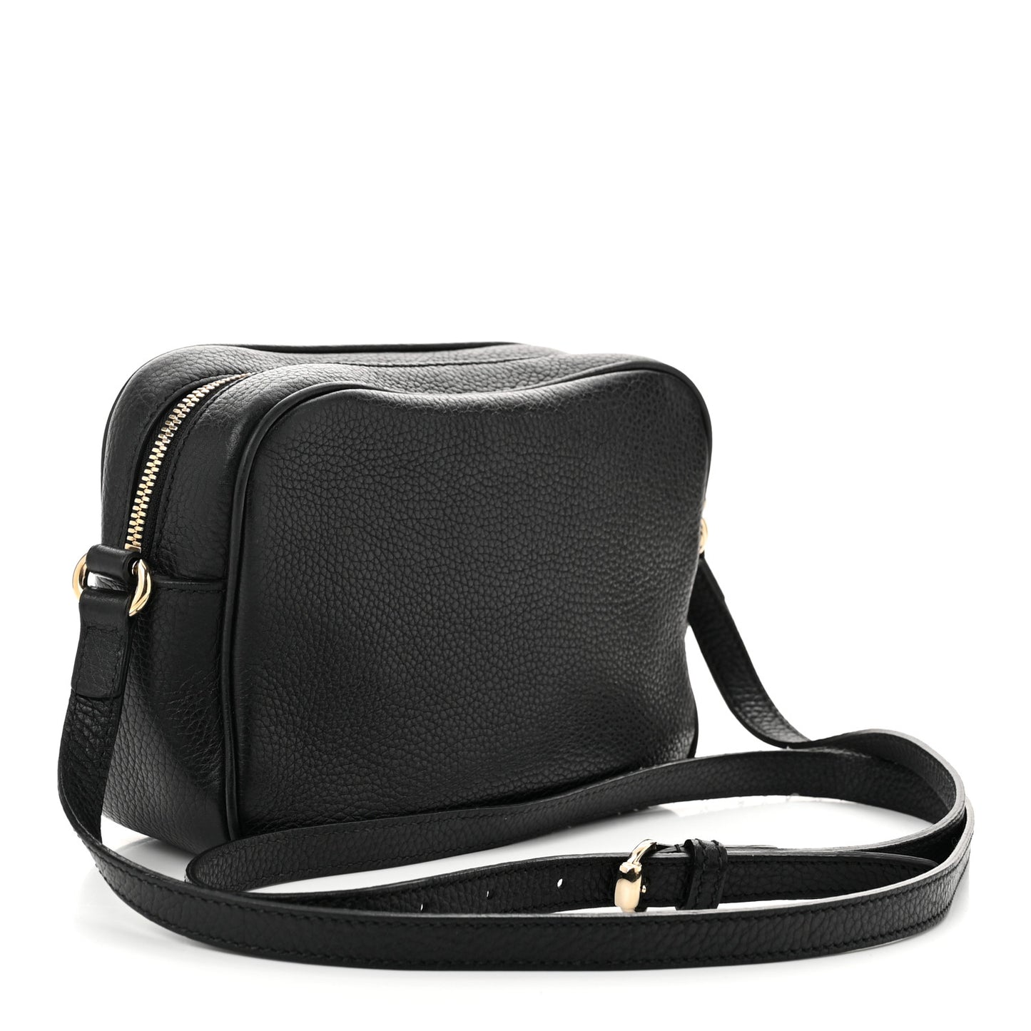 Pebbled Calfskin Small Soho Disco Bag Black