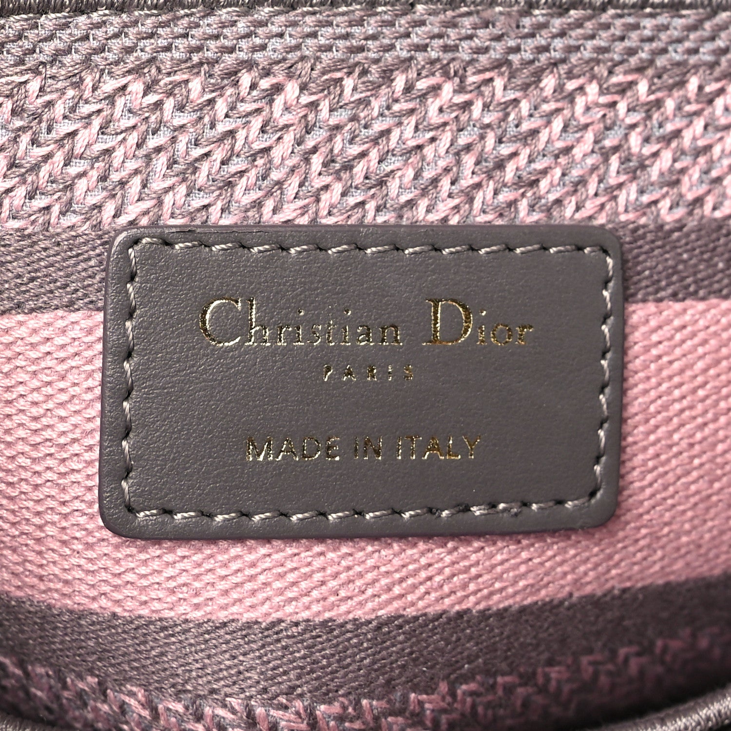 Christian Dior Canvas Toile De Jouy Reverse Embroidered Medium Lady D-Lite Gray Pink 6 of 10