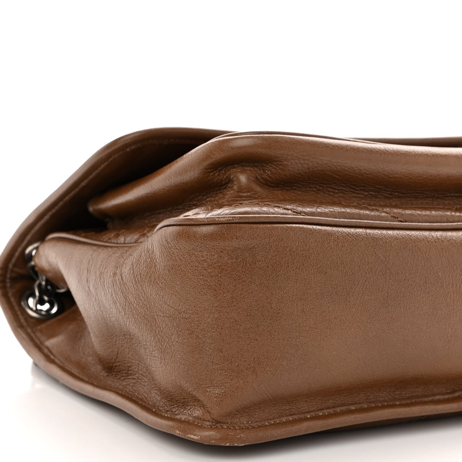 Saint Laurent Crinkled Calfskin Matelasse Monogram Medium Niki Chain Satchel Tan Brown 8 of 10