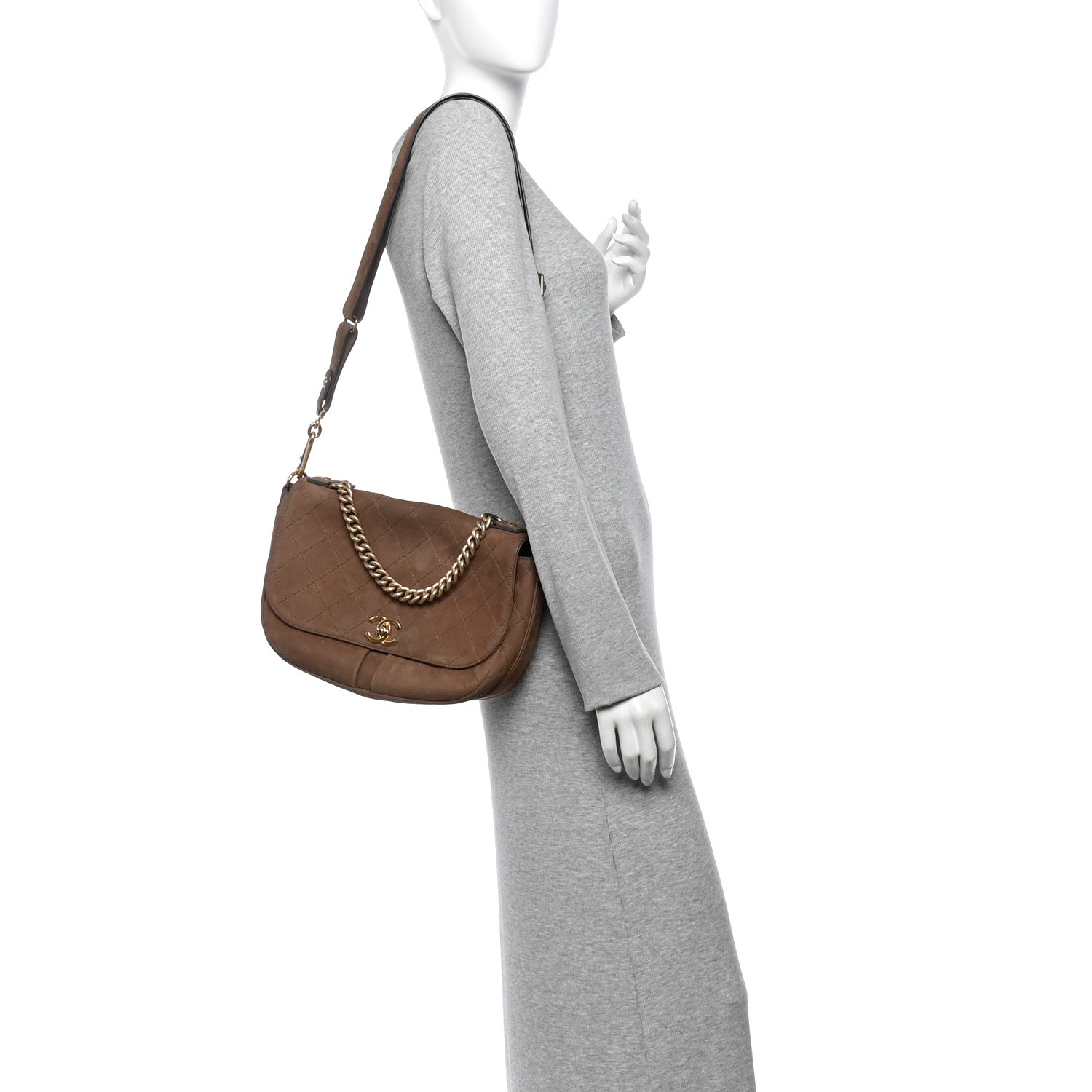 Chanel Suede Calfskin Stitched Small Paris in Rome Messenger Brown 2 of 12