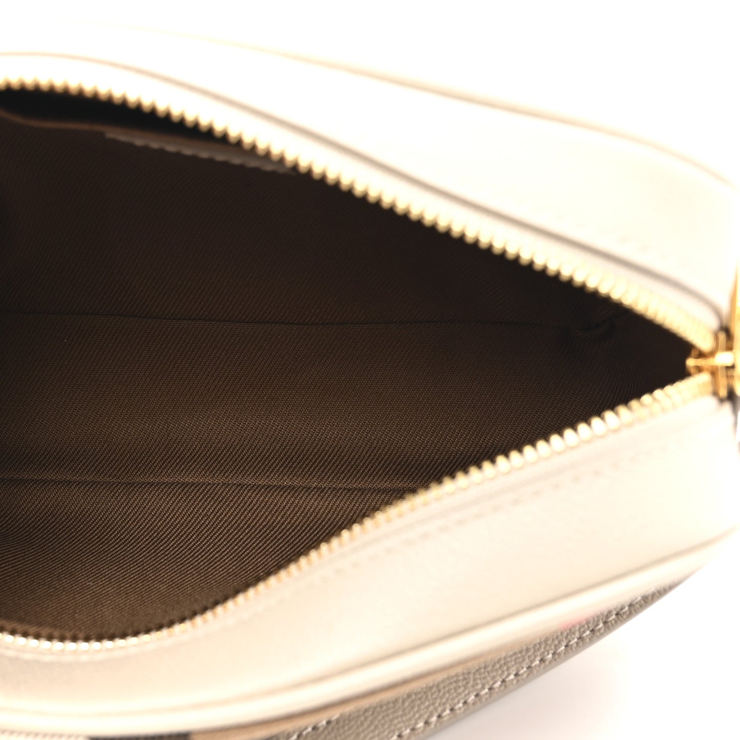 Calfskin House Check Small Camera Bag Limestone