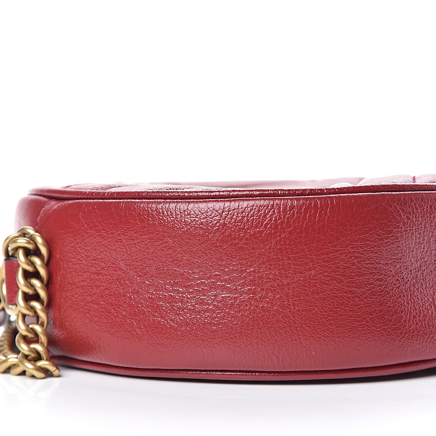 Gucci Glazed Calfskin Matelasse Heart Mini GG Marmont Round Shoulder Bag Romantic Cerise 9 of 10