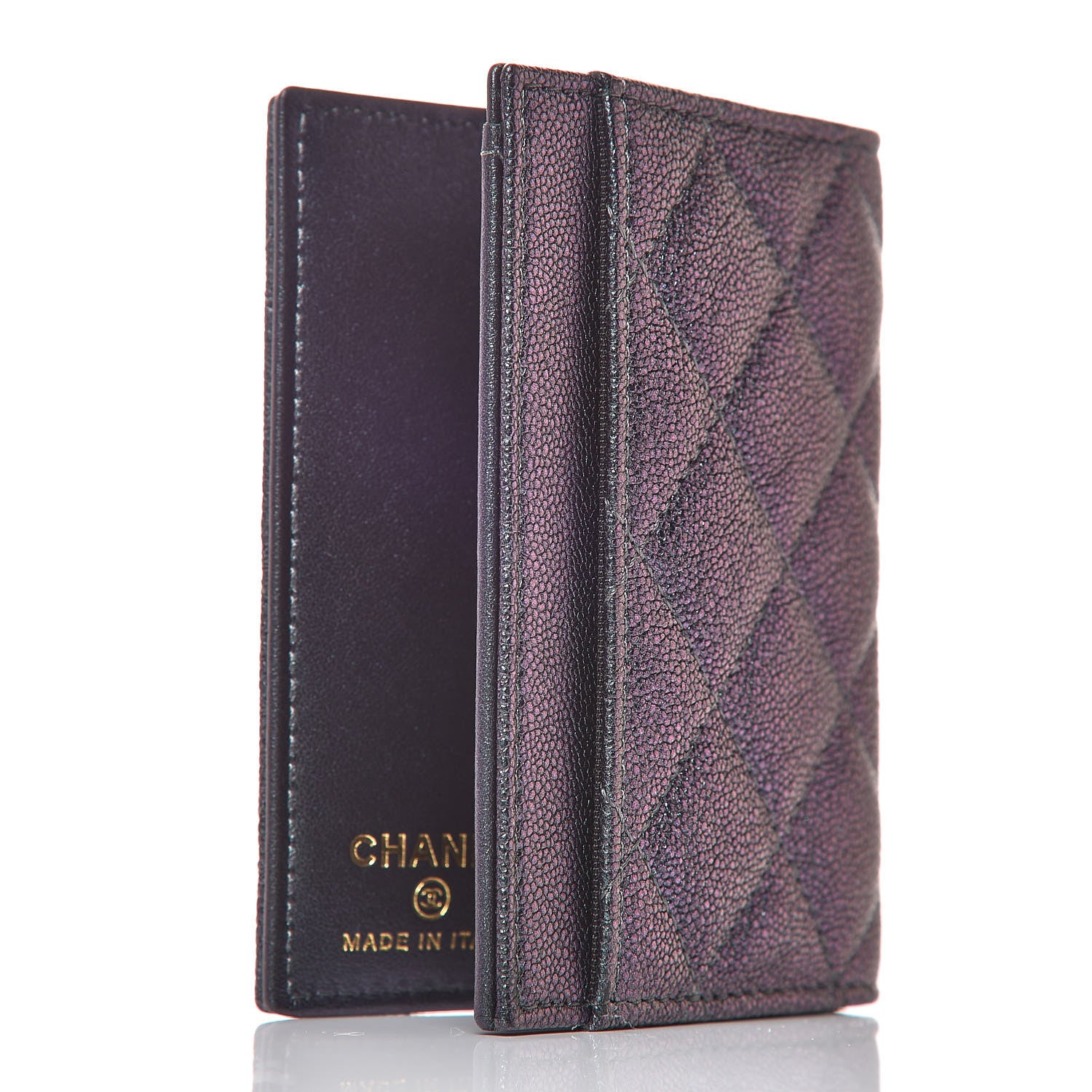Chanel Iridescent Caviar Quilted Card Holder Wallet Black 3 of 8