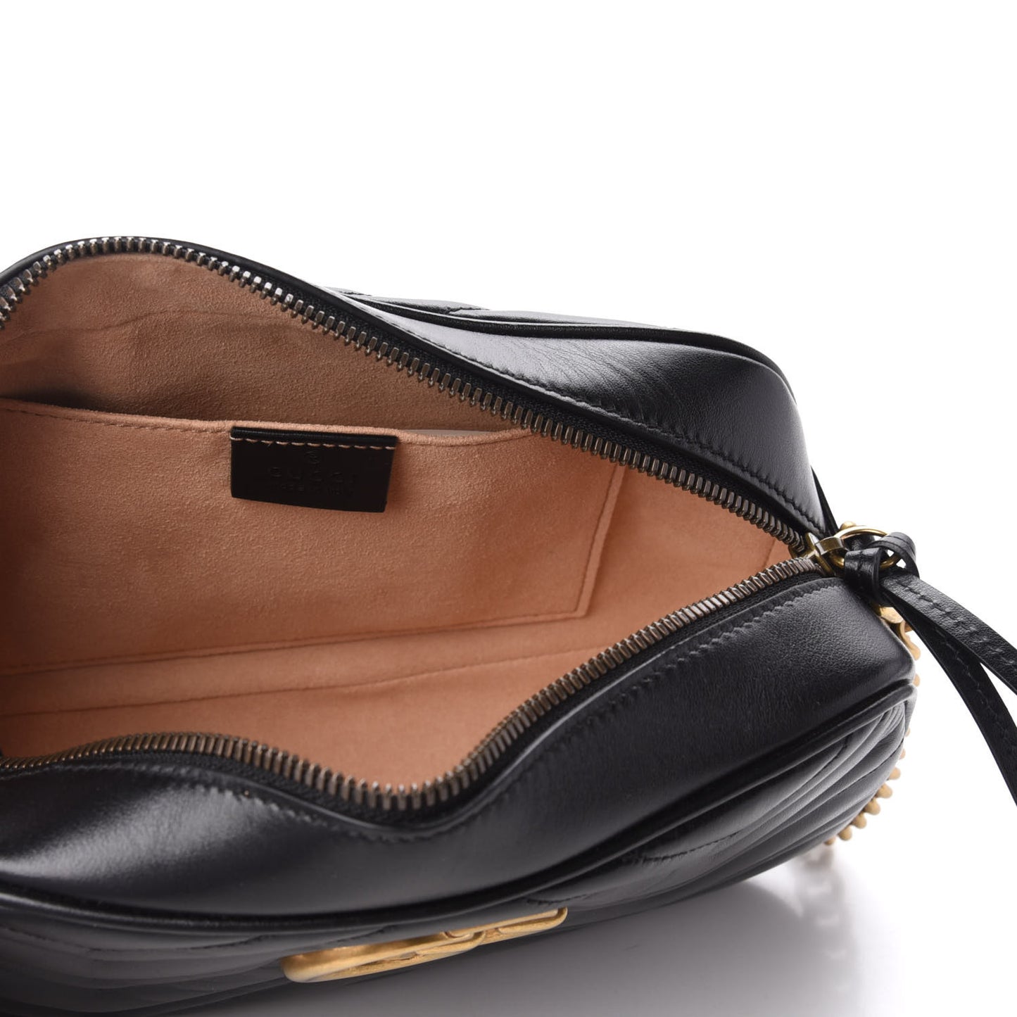 Calfskin Matelasse Small GG Marmont Chain Shoulder Bag Black
