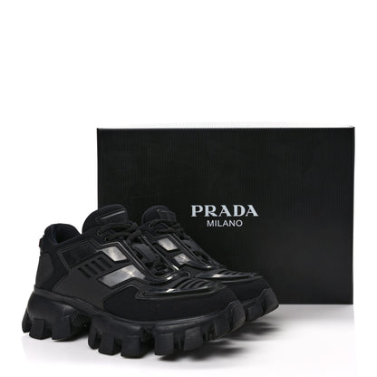 Prada Rubber Technical Knit Fabric Cloudbust Thunder Sneakers 37 Black 10 of 10