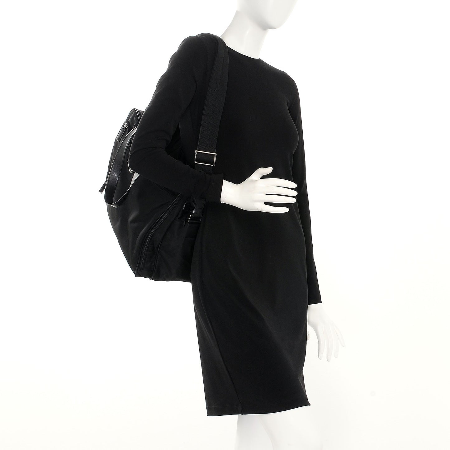 Tessuto Nylon Vela Diaper Bag Black